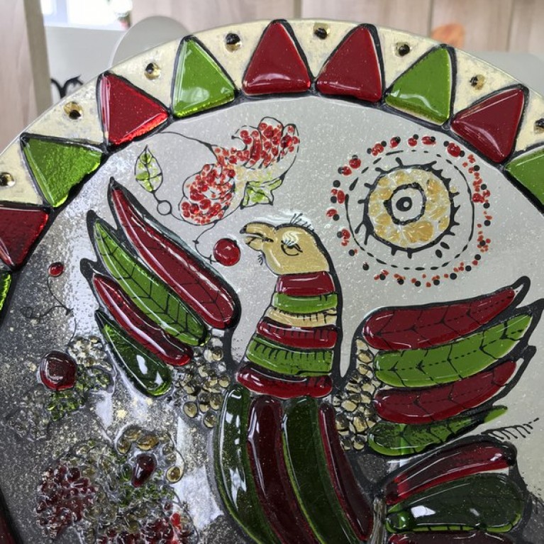 The dish "Bird" (Permogorsk series)